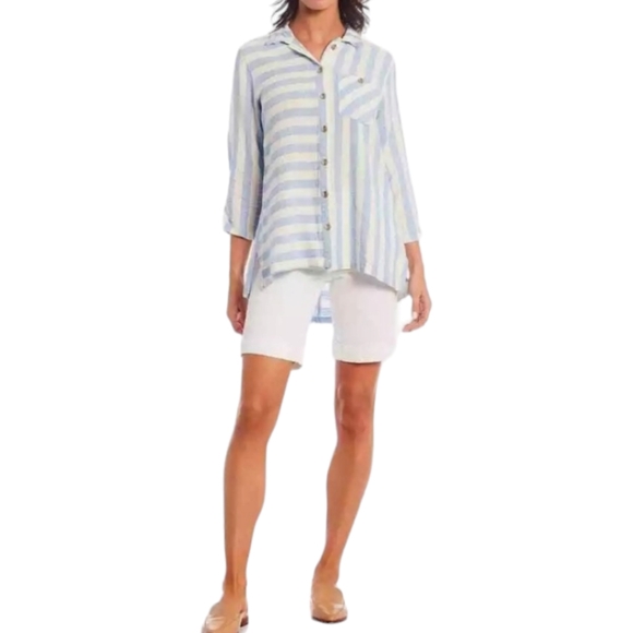 Jen 7 | 7 for All Mankind Womens Denim Bermuda Shorts Stretchy Sz 10 NWT - Picture 15 of 15